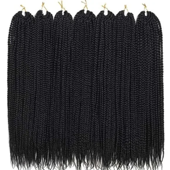 Crochet Braids Natural Black Hair Extensions 24" Synthetic 176 Strands Bundle